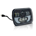 7x6 (5x7) H6054 200mm LED Projector w/ Demon DRL Headlights Black Set - GENSSI Lighting
