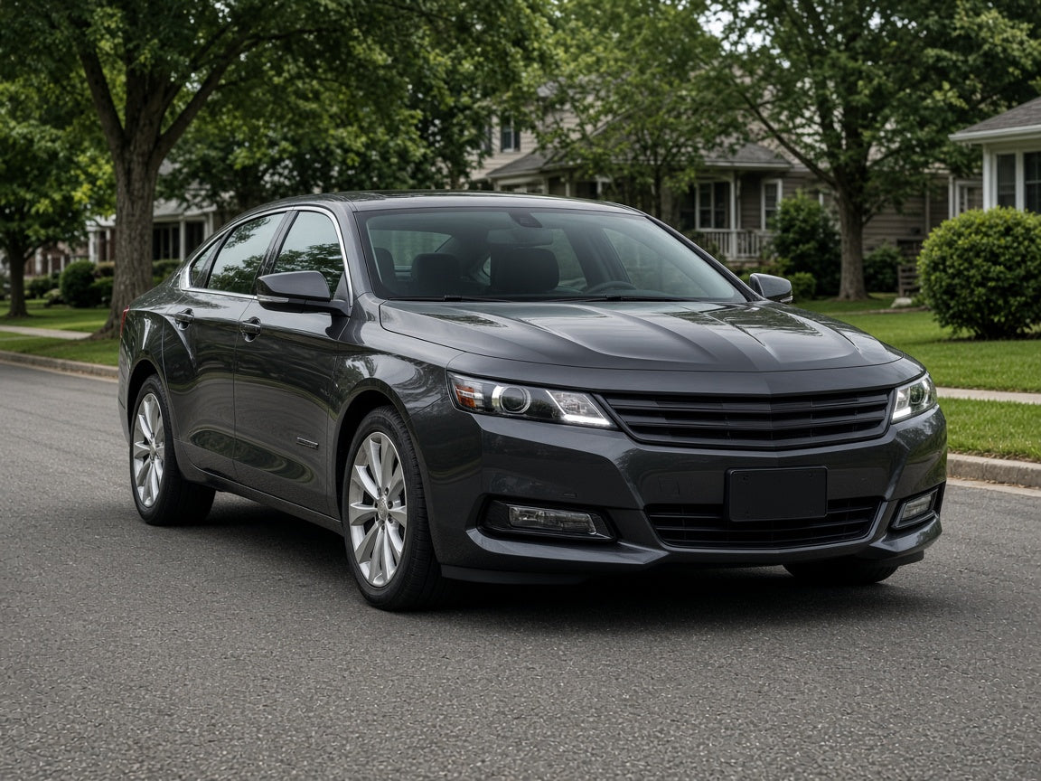 2014-2020 Chevy Impala with black HID projector headlights installed