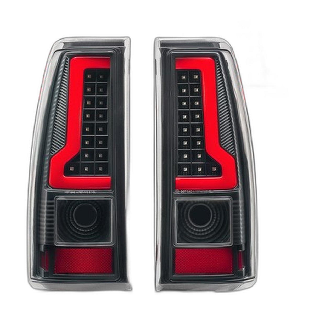 Black LED Tail Lights Pair for Chevy Silverado 1500 2500 3500 (2003-2006)