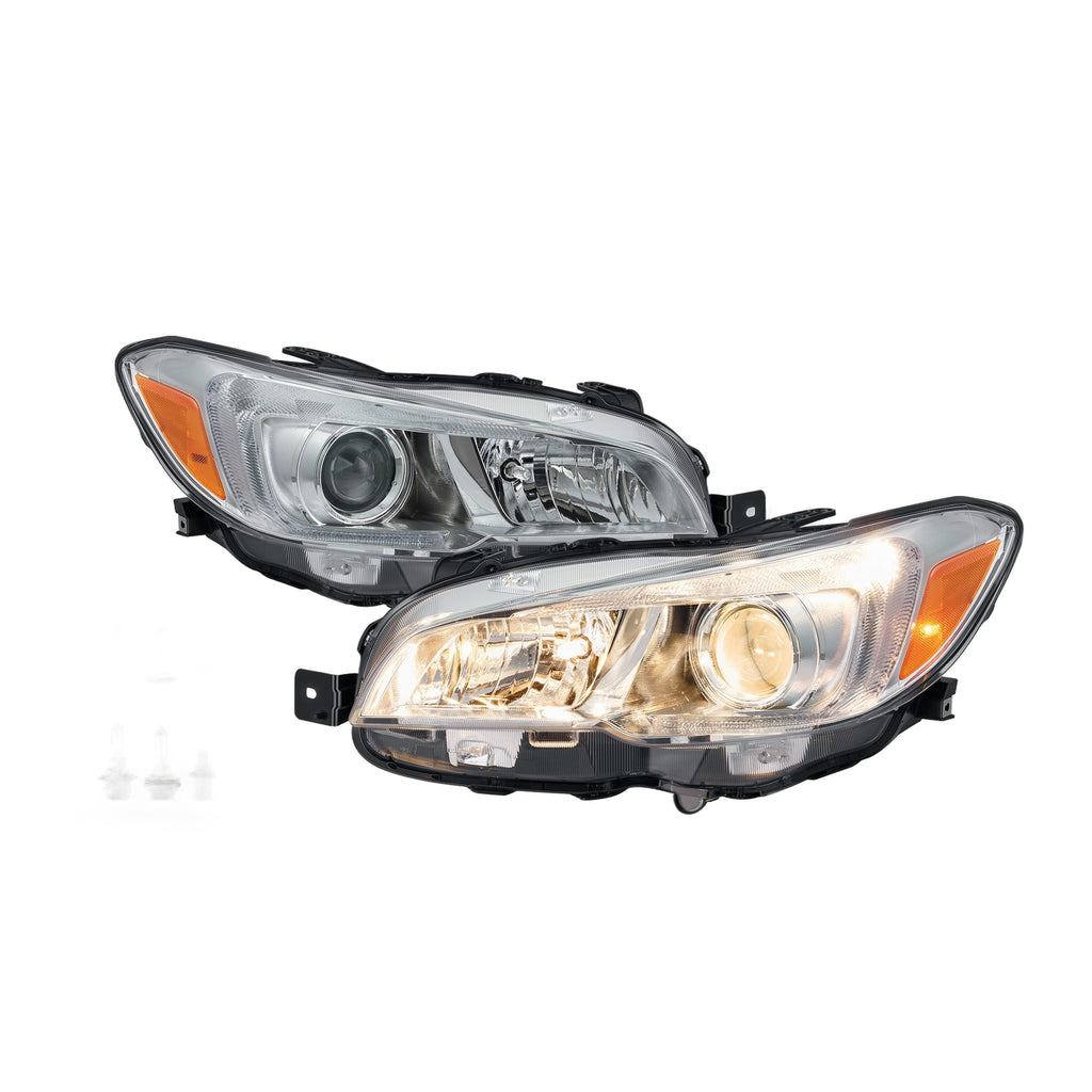 Chrome Projector Halogen Headlights Pair for Subaru WRX (2015-2020)