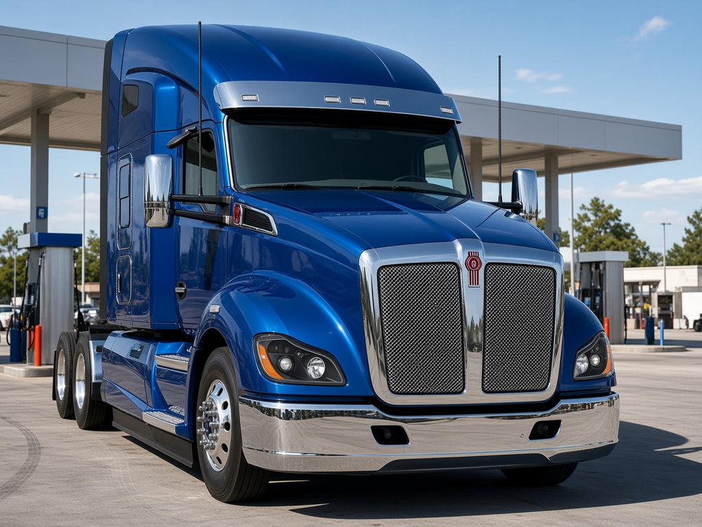 2013-2021 Kenworth T680 with Black Halogen headlights installed