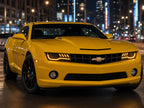 2010-2013 Chevrolet Camaro with Black Projector Halogen headlights installed