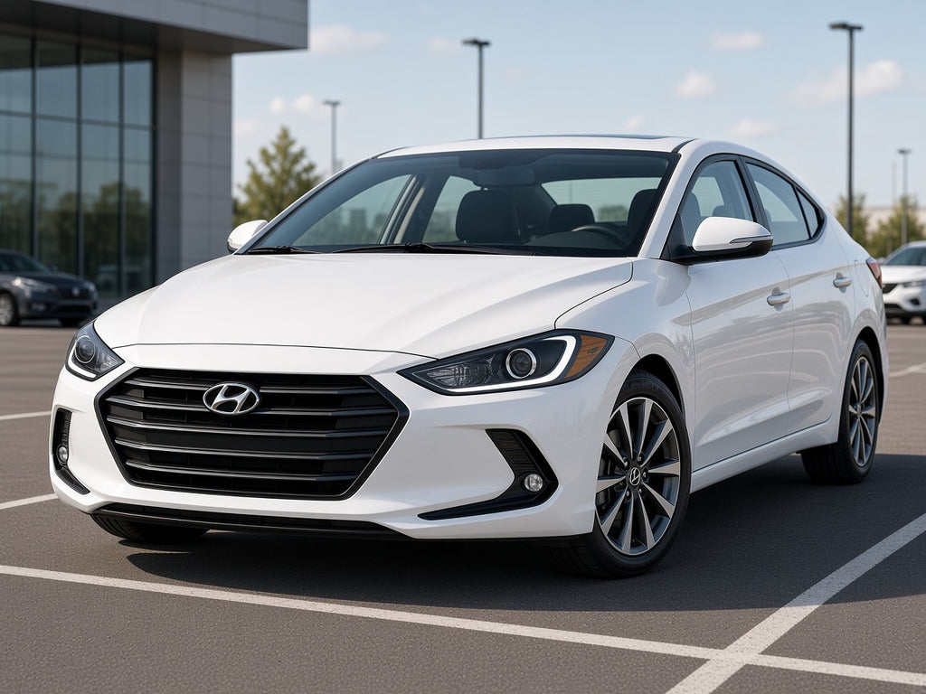 2017-2018 Hyundai Elantra with Black Projector Halogen headlights installed