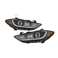 Black Projector Halogen Headlights Pair for Hyundai Elantra (2017-2018)