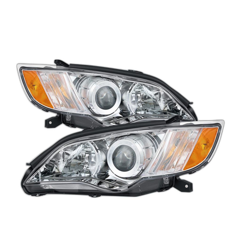 Chrome Projector Halogen Headlights Pair for Subaru Outback (2008-2009)