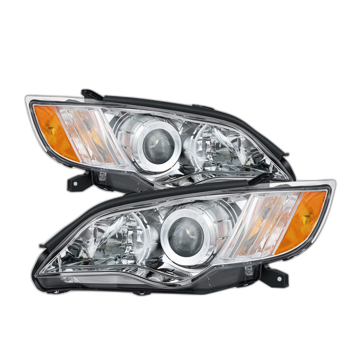 Chrome Projector Halogen Headlights Pair for Subaru Outback (2008-2009)