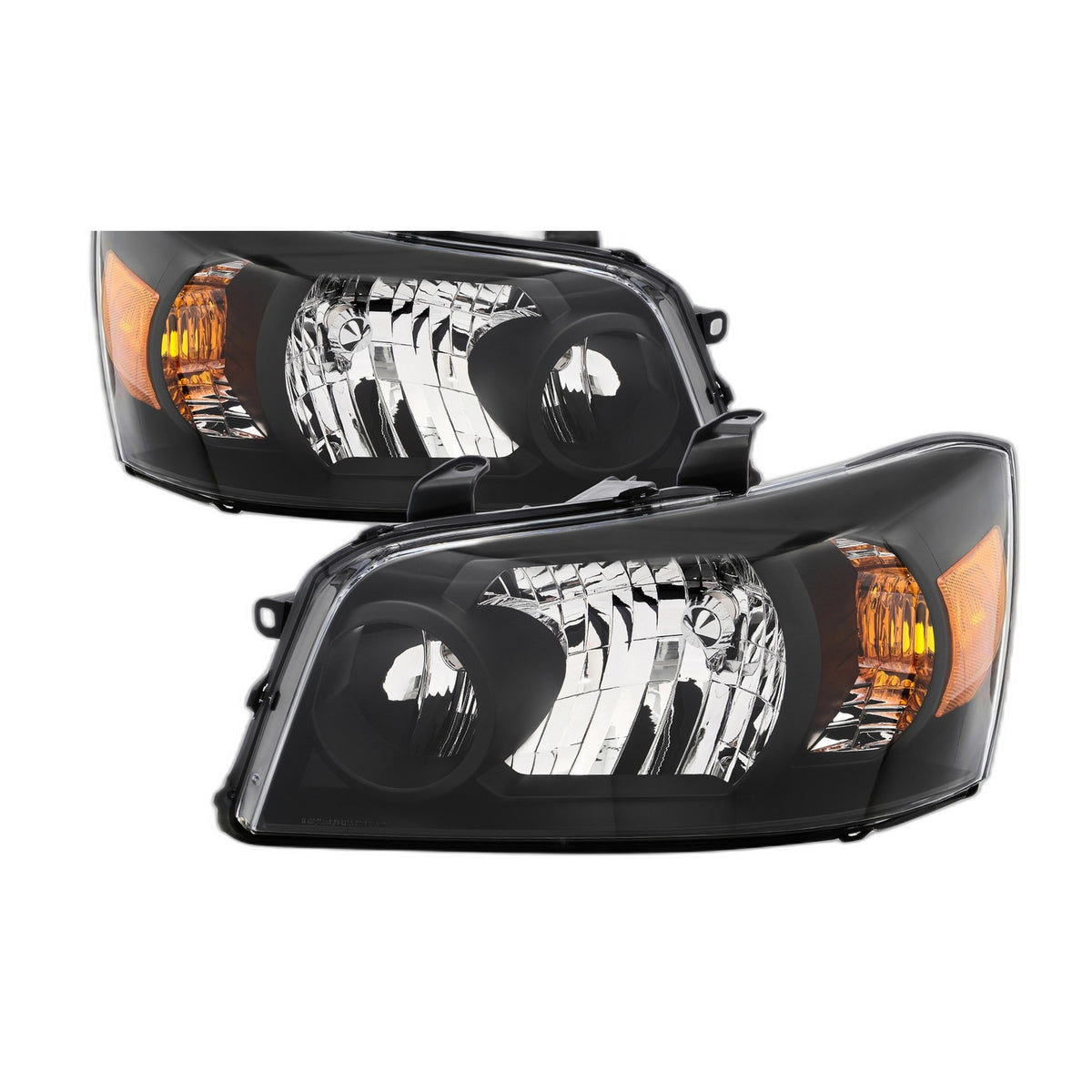 Black Halogen Headlights Pair for Toyota Highlander (2001-2007)