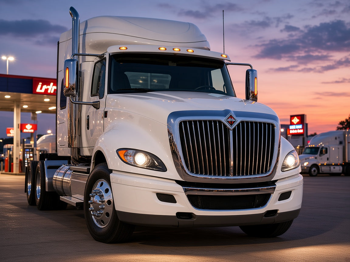 2008-2016 International ProStar with Black Halogen headlights installed
