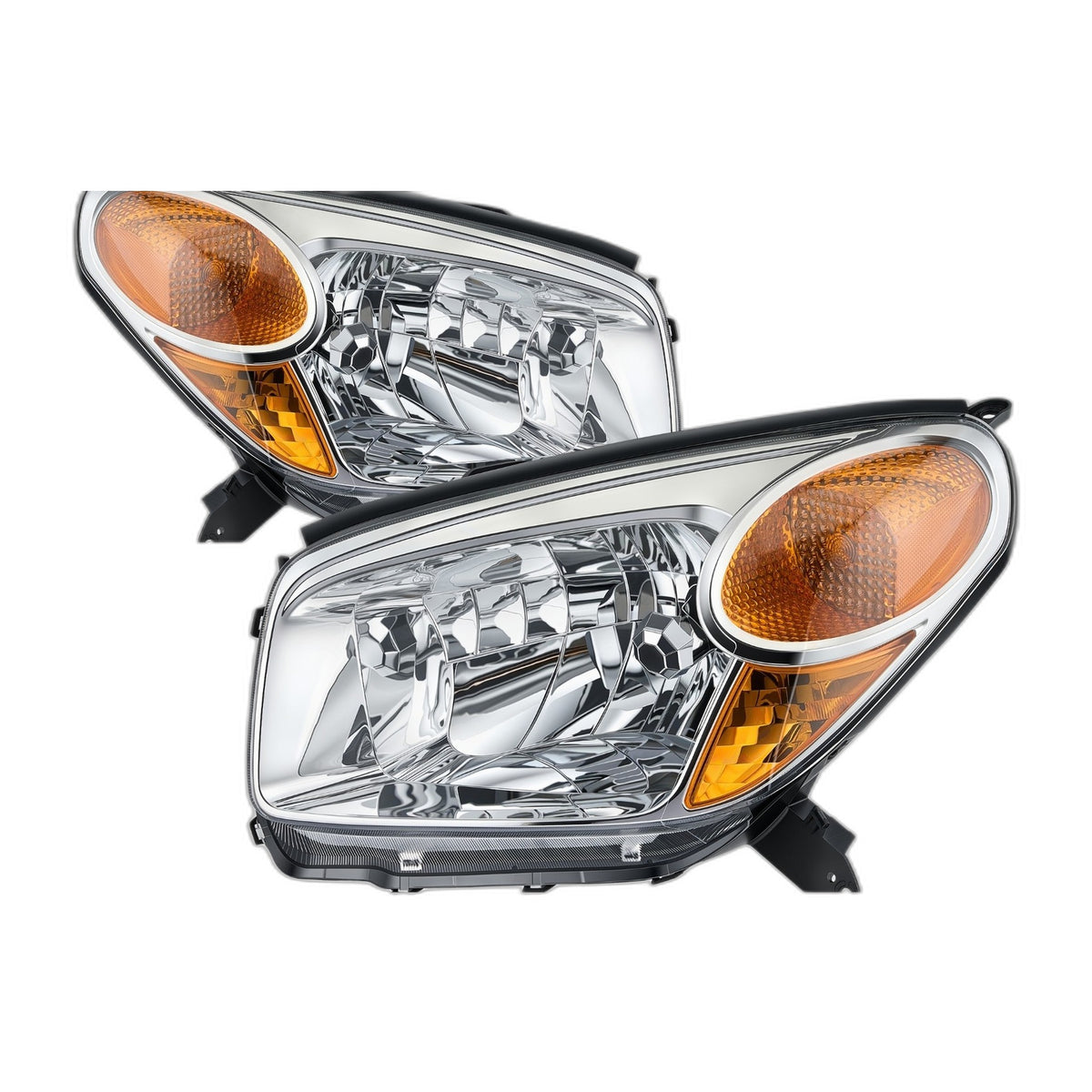 Chrome Halogen Headlights Pair for Toyota RAV4 (2004-2005)