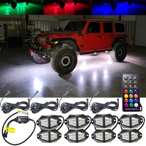 Vader LED Under Body Rock Lights Color Flow with Bluetooth Controller 8x Default Title Lighting