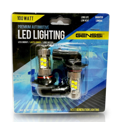 9005 HB3 100W LED Headlight DRL Lamp Bulbs (2 Pack) - GENSSI Lighting