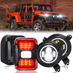Smoked LED Tail Lights and Headlights Combo for Gladiator JT JL JLU 2018 - 2023 - GENSSI Lighting