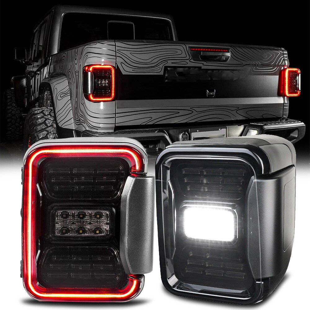 Smoked LED Tail Lights and Headlights Combo for Gladiator JT JL JLU 2018-2023 Lighting