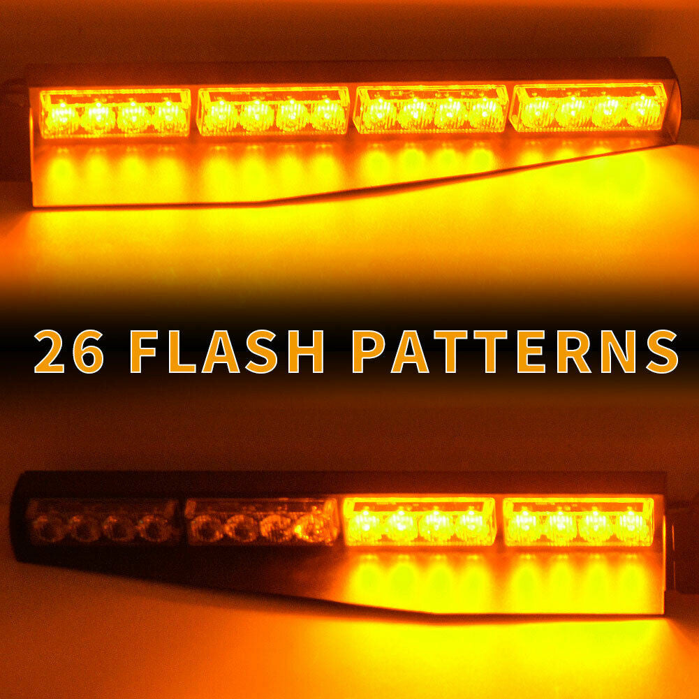 Amber 17" 32 LED Emergency Strobe Warning Flashing Lamp Lighting