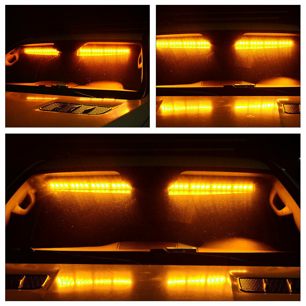 Amber 17" 32 LED Emergency Strobe Warning Flashing Lamp Lighting