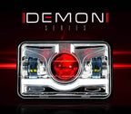 4x6 LED Projector Demon DRL Eyes Headlights Chrome Set Lighting