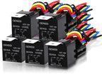 5 PIN 40A Relay and Wire Harness SPDT 12V (5 Pack) - GENSSI Electrical