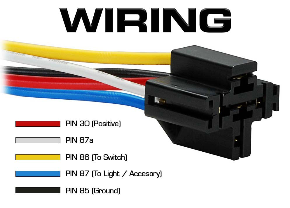 5 PIN 40A Relay and Wire Harness SPDT 12V (5 Pack) Electrical