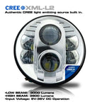 7 Inch Chrome Projector LED Motorcycle Headlight - GENSSI Lighting