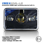 4x6 LED Projector Headlights H4651 H4652 H4656 H4666 H6545 Black Set Lighting