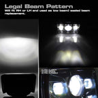 4x6 LED Projector Headlights H4651 H4652 H4656 H4666 H6545 Black Set Lighting