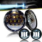 XPE Honeycomb Array Black LED Headlights + LED Fog for Jeep Wrangler JK 2007 - 2018 - GENSSI Lighting