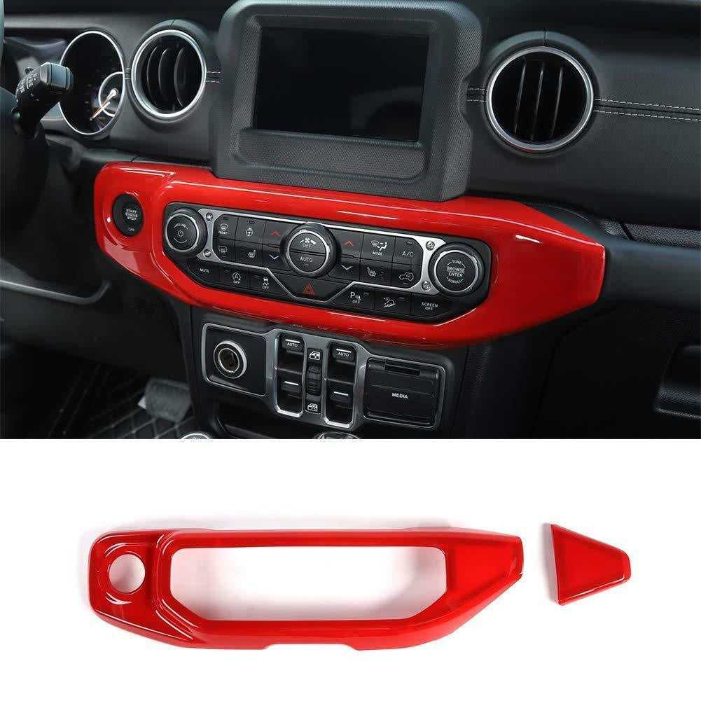 Air Condition Control Panel Cover Trim for Jeep Wrangler JL 2018-2023 Red Interior Part