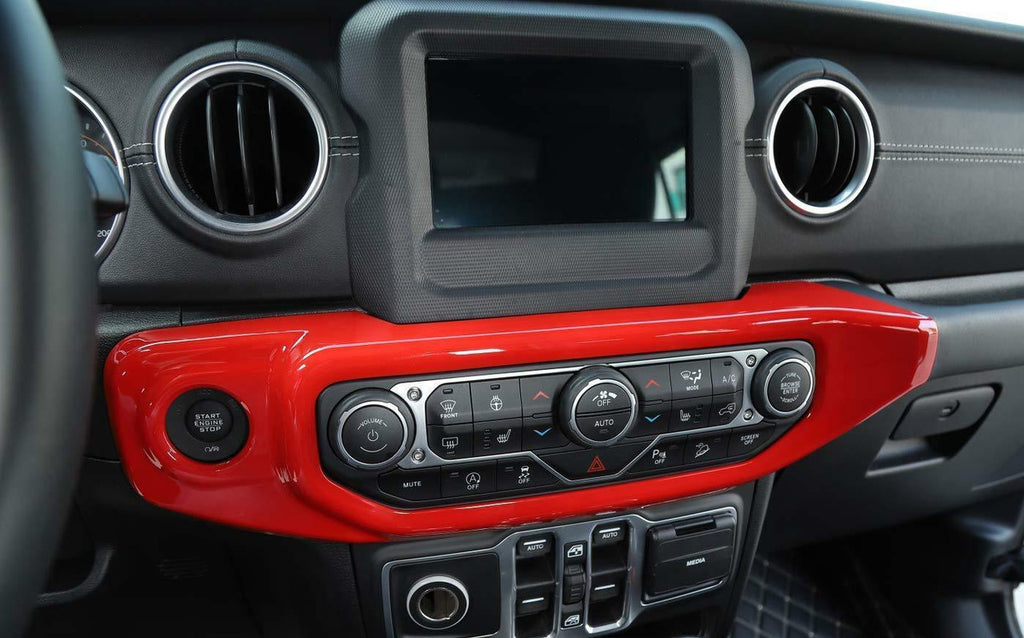 Air Condition Control Panel Cover Trim for Jeep Wrangler JL 2018-2023 Red Interior Part