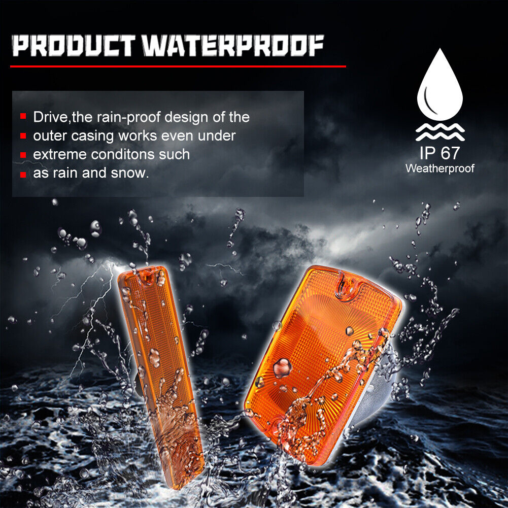 Amber Bumper Turn Signals And Fender Side Marker Light Housings Set for Jeep Wrangler YJ 1987-1995 Lighting