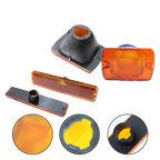Amber Bumper Turn Signals And Fender Side Marker Light Housings Set for Jeep Wrangler YJ 1987 - 1995 - GENSSI Lighting