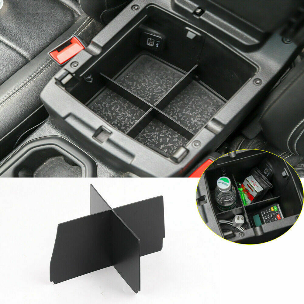 Armrest Storage Box Tray Organizer Divider For Jeep Wrangler JL 2018-2019 Interior Part