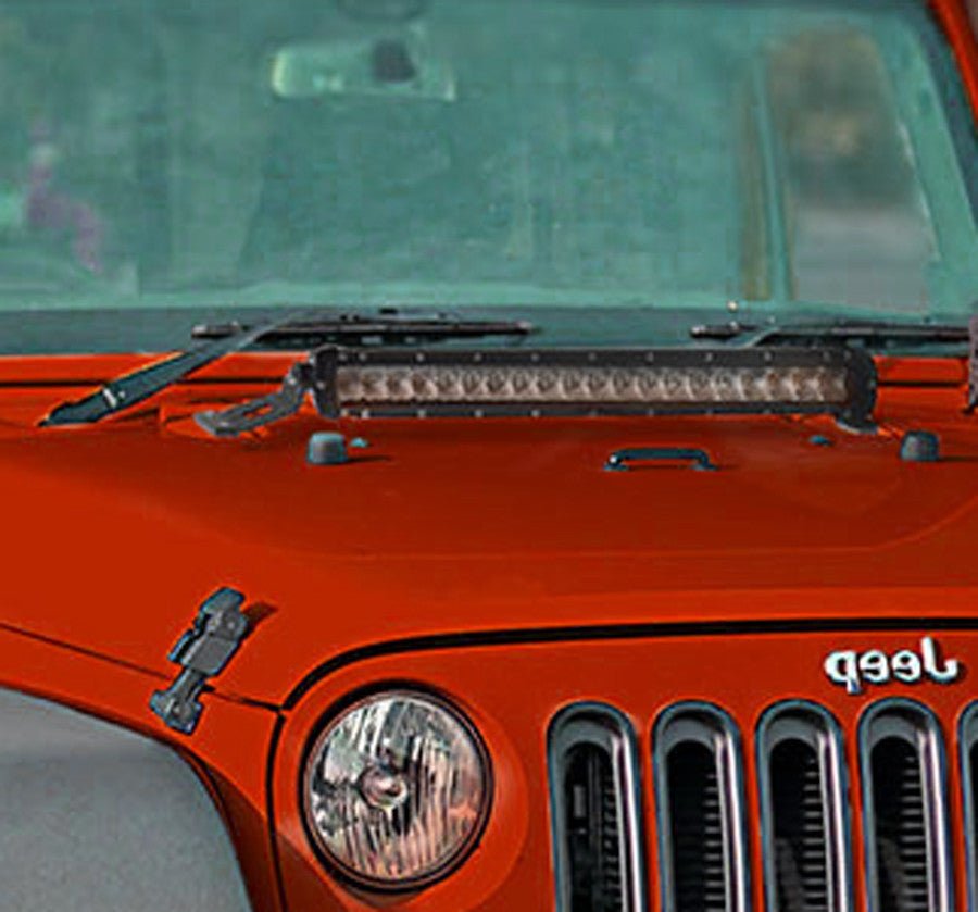 LED Light Bar 14" Hood Bracket for Jeep Wrangler JK 2007 - 2017 - GENSSI Exterior Part