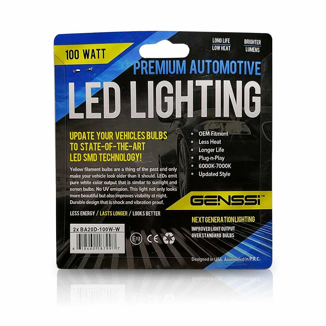 BA20D H6 100W LED Headlight Bulbs (2 Pack) Lighting