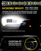 LED Light Bar 288W 50 Inches Bracket Wiring Harness Kit for Wrangler TJ 1997 - 2006 - GENSSI Lighting