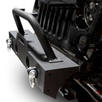 Front and Rear Tire Carrier Stubby Rock Crawler Bumpers w/LED Fog for Wrangler JK 2007 - 2018 - GENSSI Bumper