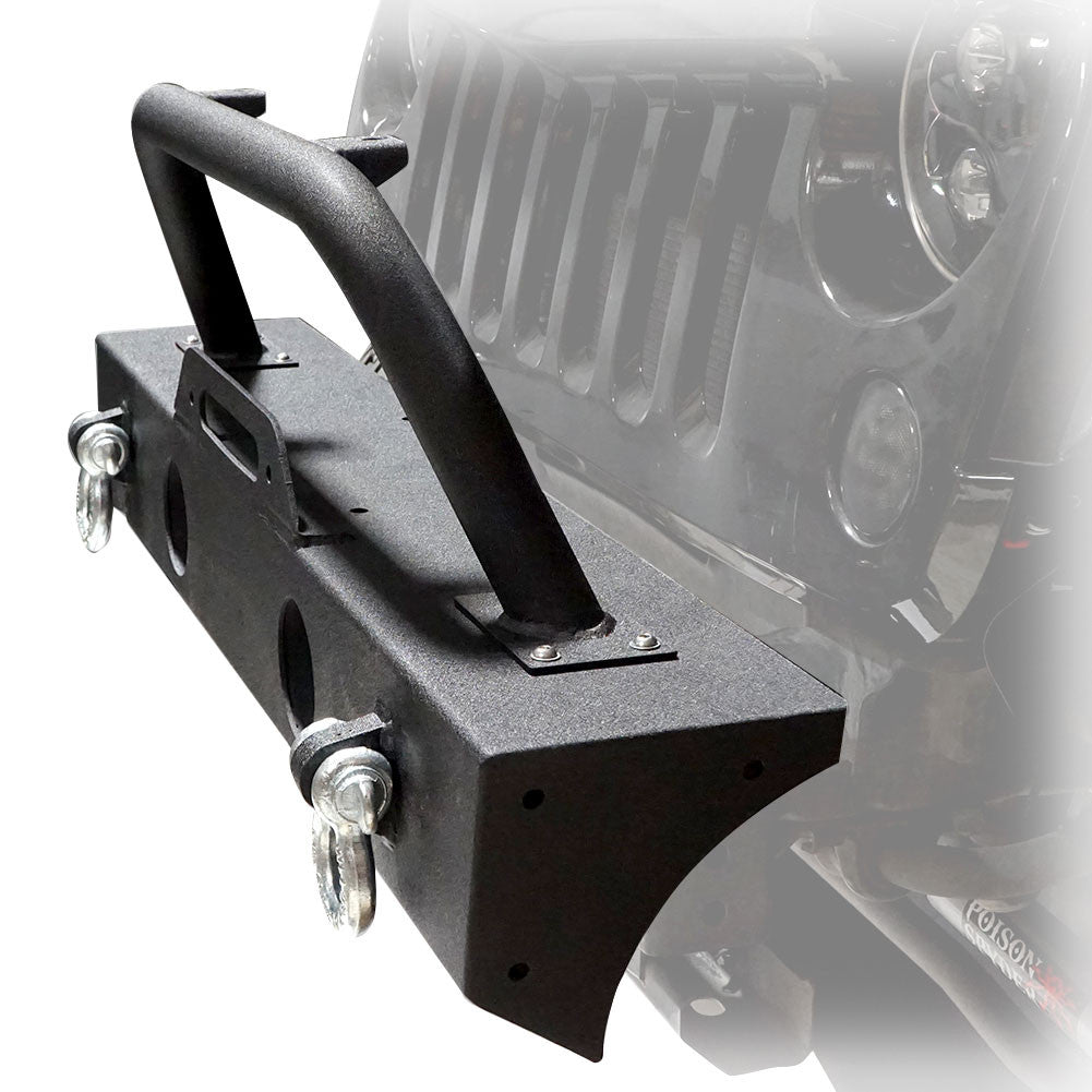 Stubby Rock Crawler Front Bumper with LED Fog Lamps for Wrangler JK 2007-2017 Bumper