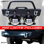 Front and Rear Stubby Rock Crawler Bumpers w/LED Fog for Wrangler JK 2007 - 2018 - GENSSI Bumper