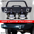 Front and Rear Stubby Rock Crawler Bumpers w/LED Fog for Wrangler JK 2007 - 2018 - GENSSI Bumper