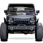 Stubby Rock Crawler Front Bumper with LED Fog Lamps for Wrangler JK 2007 - 2017 - GENSSI Bumper