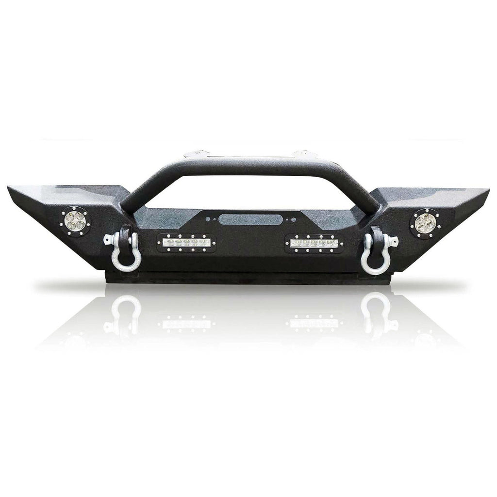 Front and Rear Tire Carrier Rock Crawler Bumpers for Wrangler JK 2007-2018 Bumper