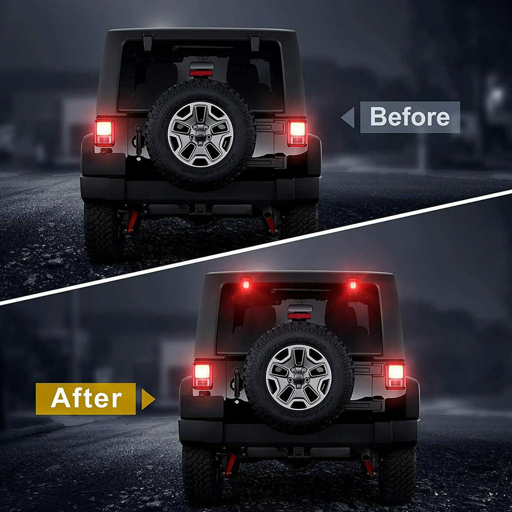 Rear Window Glass BrakeTail Backup LED Lights Kit For Jeep Wrangler JK (2007-2017 ) Lighting