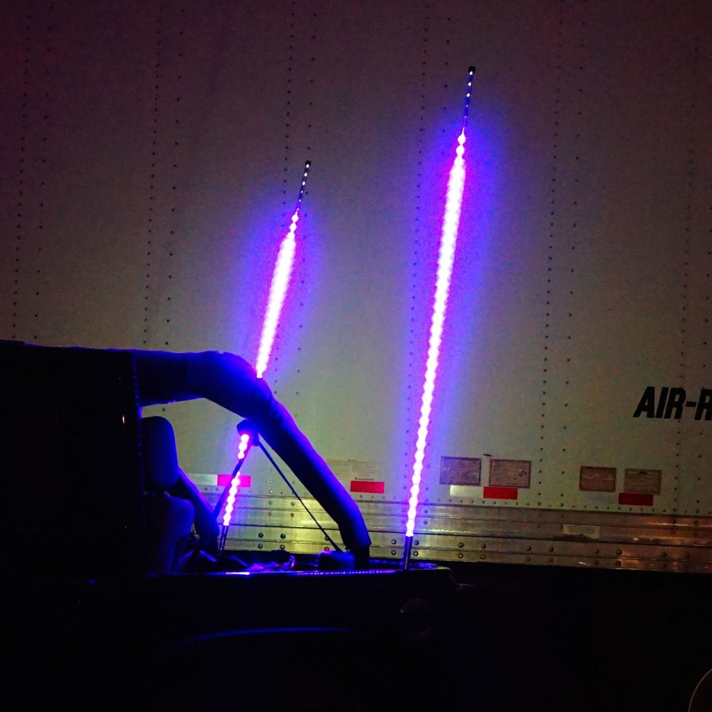 Dual LED Whip Kit Light Off Road Flag Wireless Color Changing - GENSSI Lighting