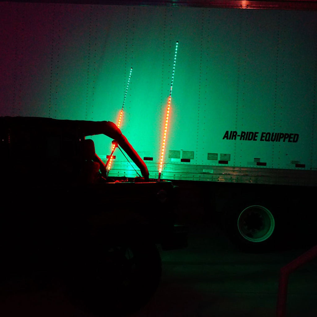 Dual LED Whip Kit Light Off Road Flag Wireless Color Changing - GENSSI Lighting