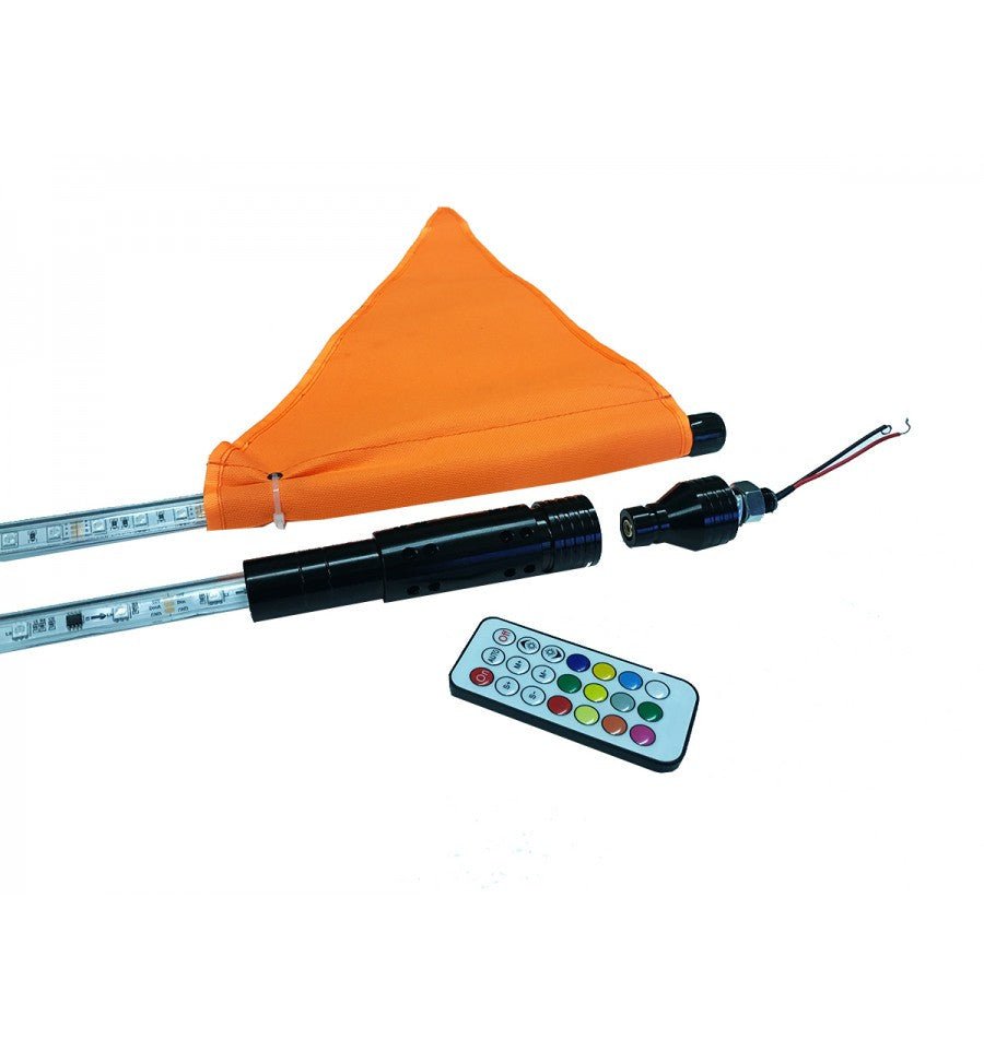 Dual LED Whip Kit Light Off Road Flag Wireless Color Changing - GENSSI Lighting