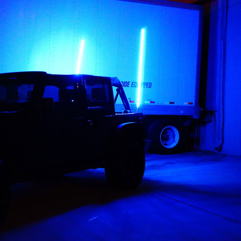 Dual LED Whip Kit Light Off Road Flag Wireless Color Changing - GENSSI Lighting