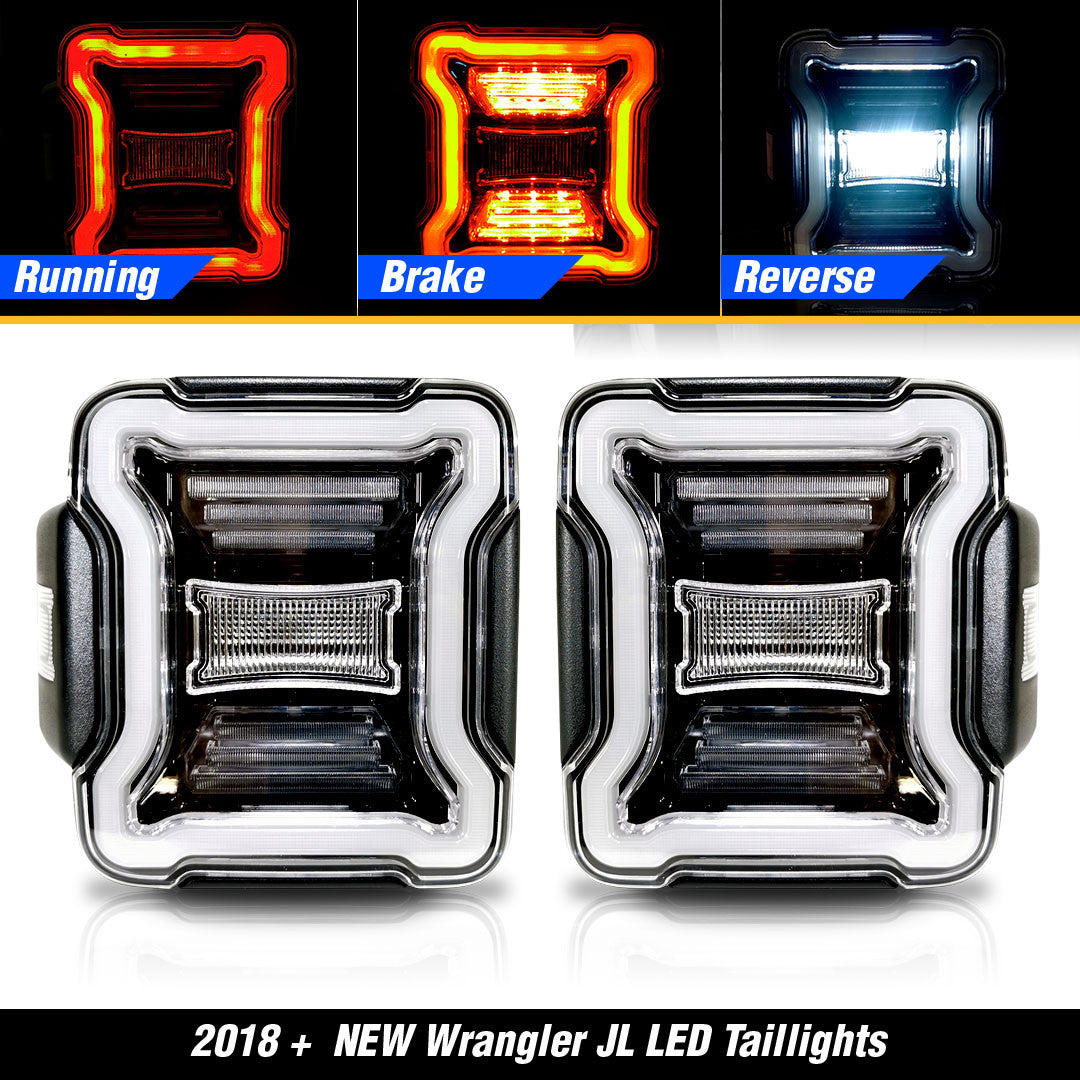 Clear LED Tail Lights for Jeep Wrangler JL 2018+ Lighting