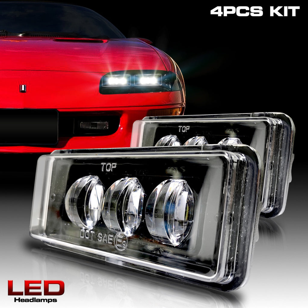 H4351 H4352 LED Sealed Beam Replacement Headlights for Camaro 1993-1997 (2 Pack) Lighting