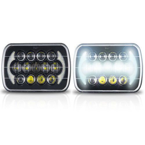 XPE Honeycomb LED Black Projector Headlights w/DRL for XJ and YJ Lighting