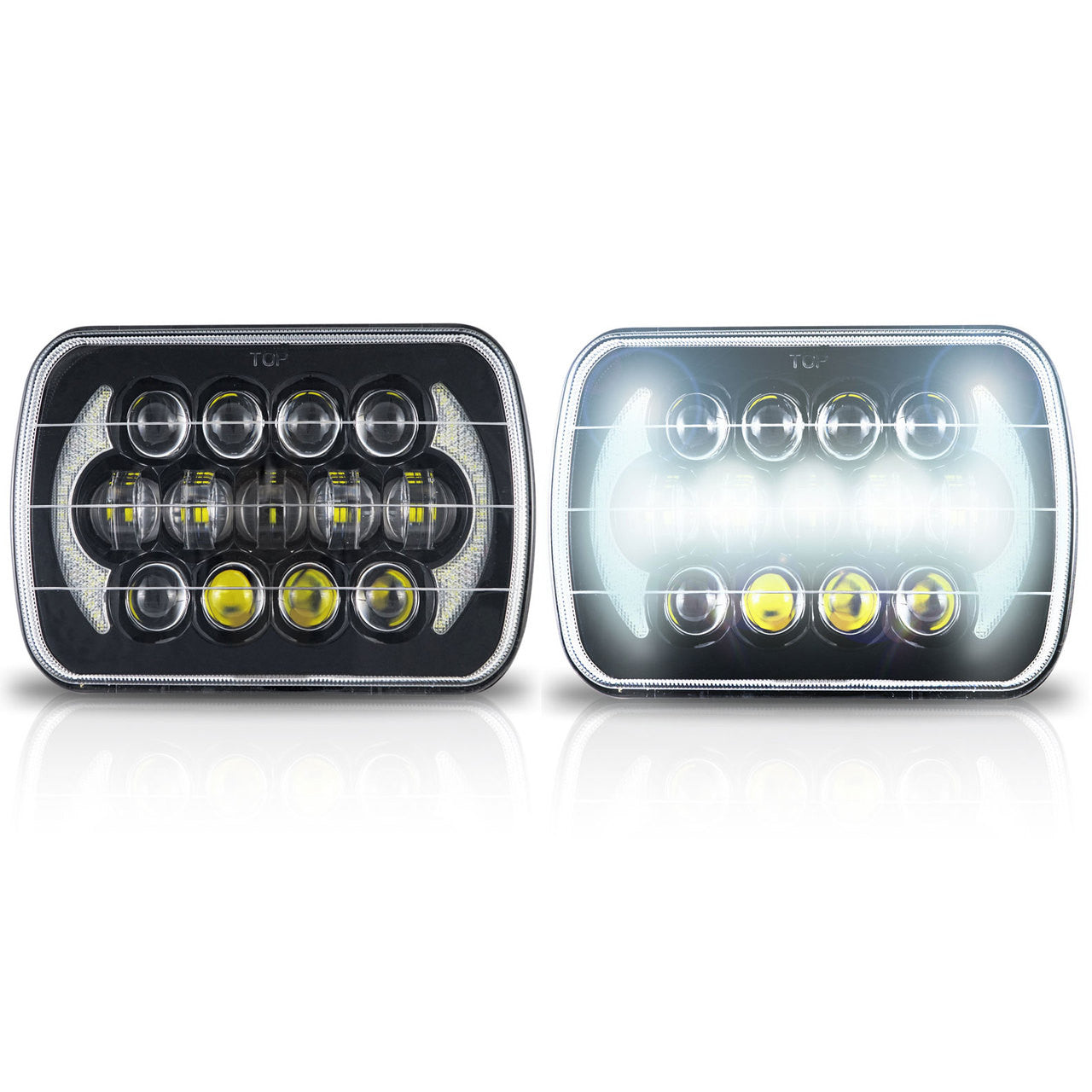 XPE Honeycomb LED Black Projector Headlights w/DRL for XJ and YJ Lighting