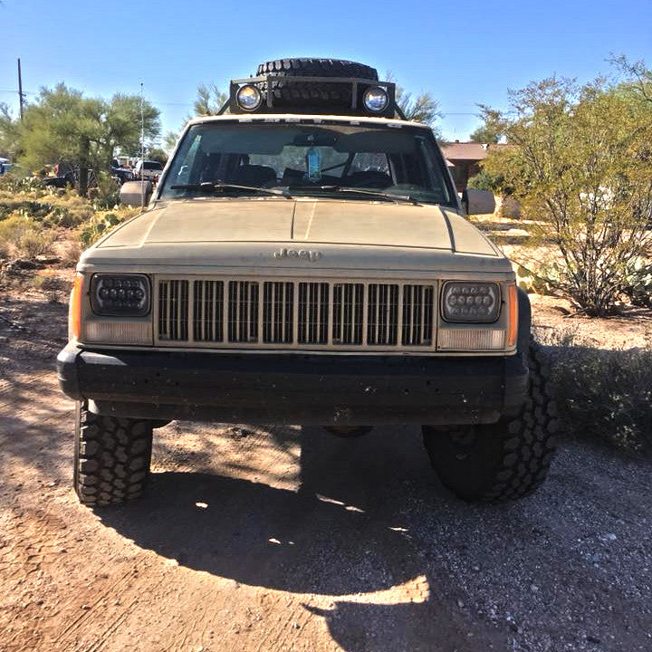 XPE Honeycomb LED Black Projector Headlights w/DRL for XJ and YJ Lighting